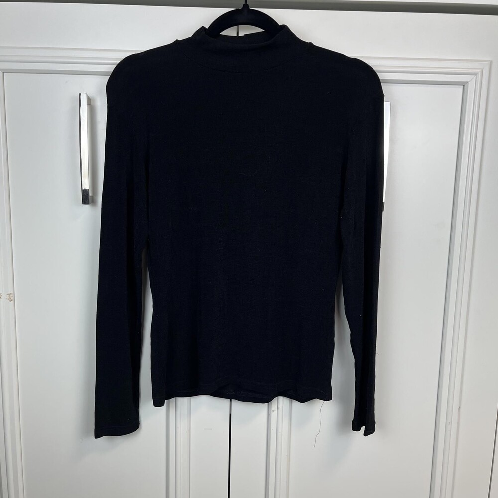 VTG black stretch, mock turtle neck top